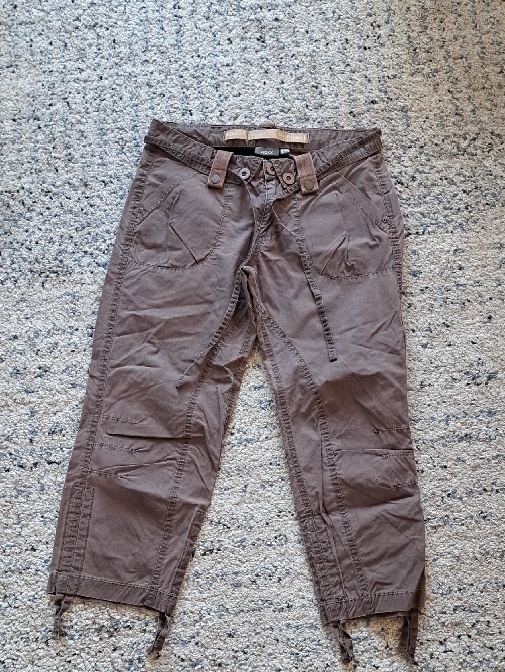 Mexx Cotton Women’s Brown Crop Cargo Pants